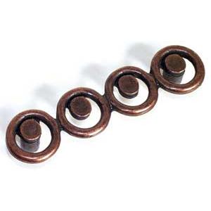 Emenee OR200-ACO Premier Collection Circle Handle 3-7/8 inch x 1 inch in Antique Matte Copper Geometry Series